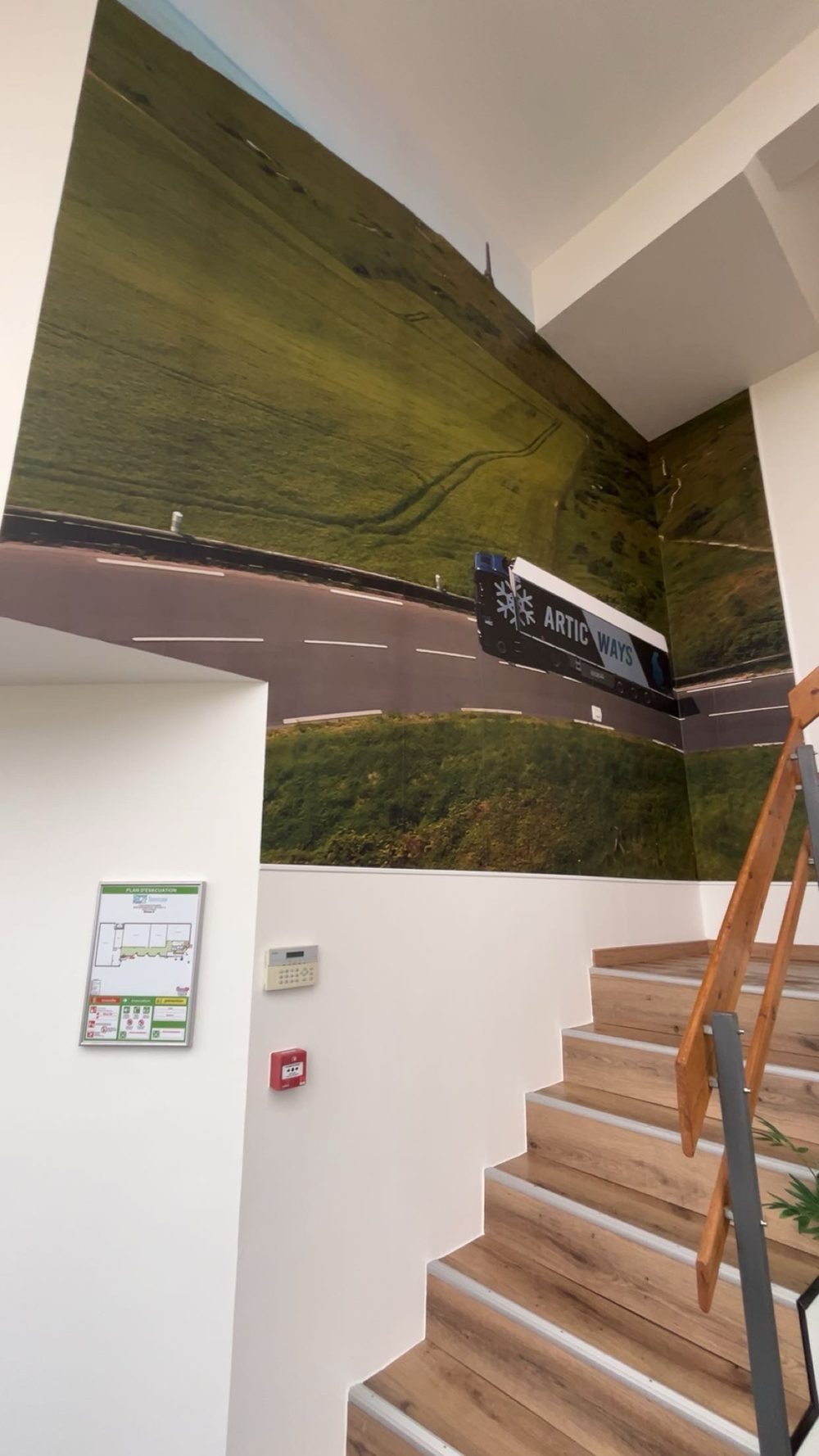 Mur décoré d'un papier peint panoramique